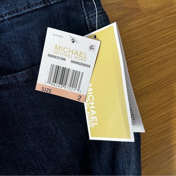 Michael Kors Straight Skinny Leg Denim Jeans dark rinse wash - 2 - Picture 9 of 11